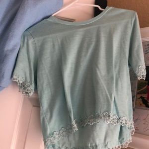 Blue crop top